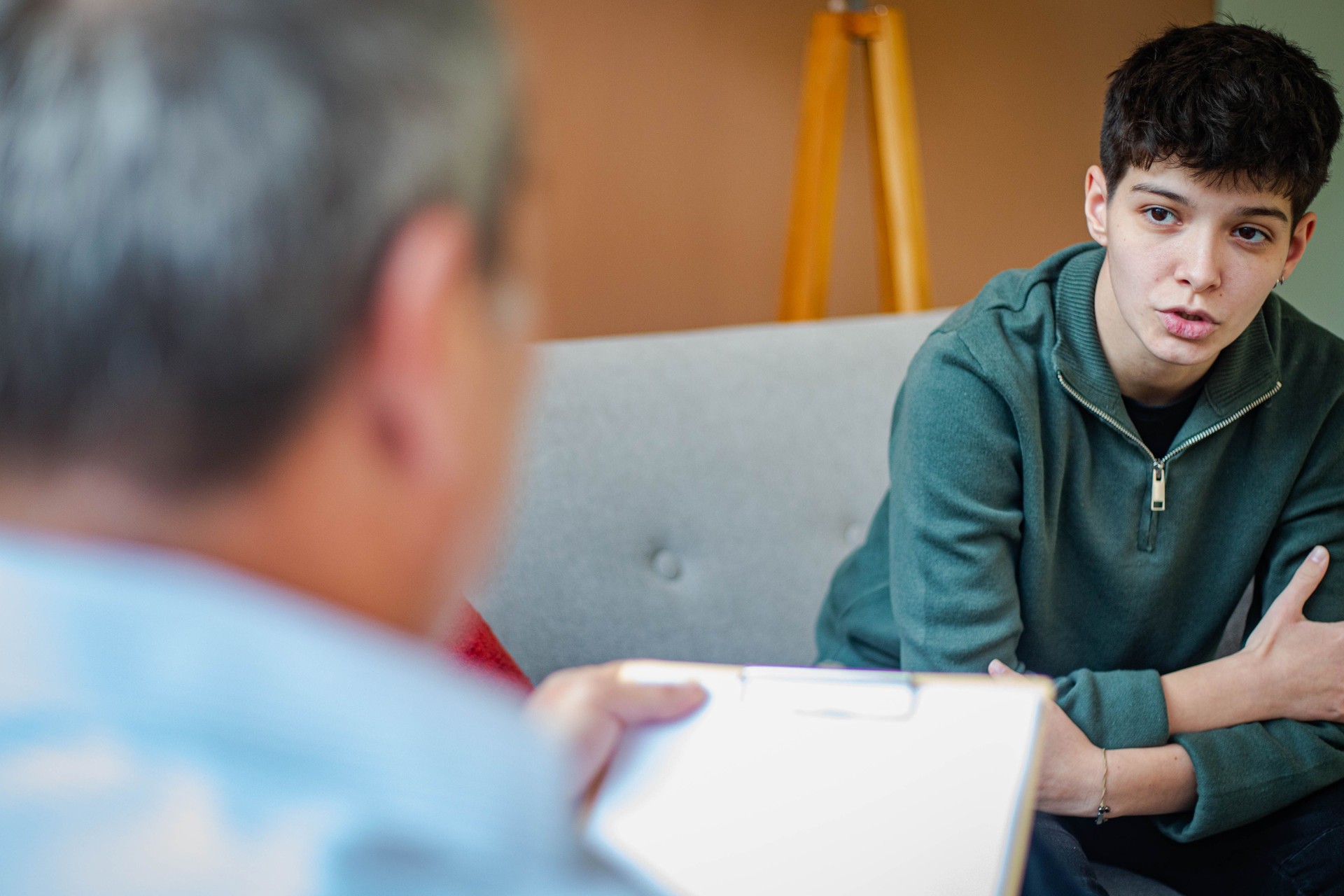 Young woman in a psychotherapy session